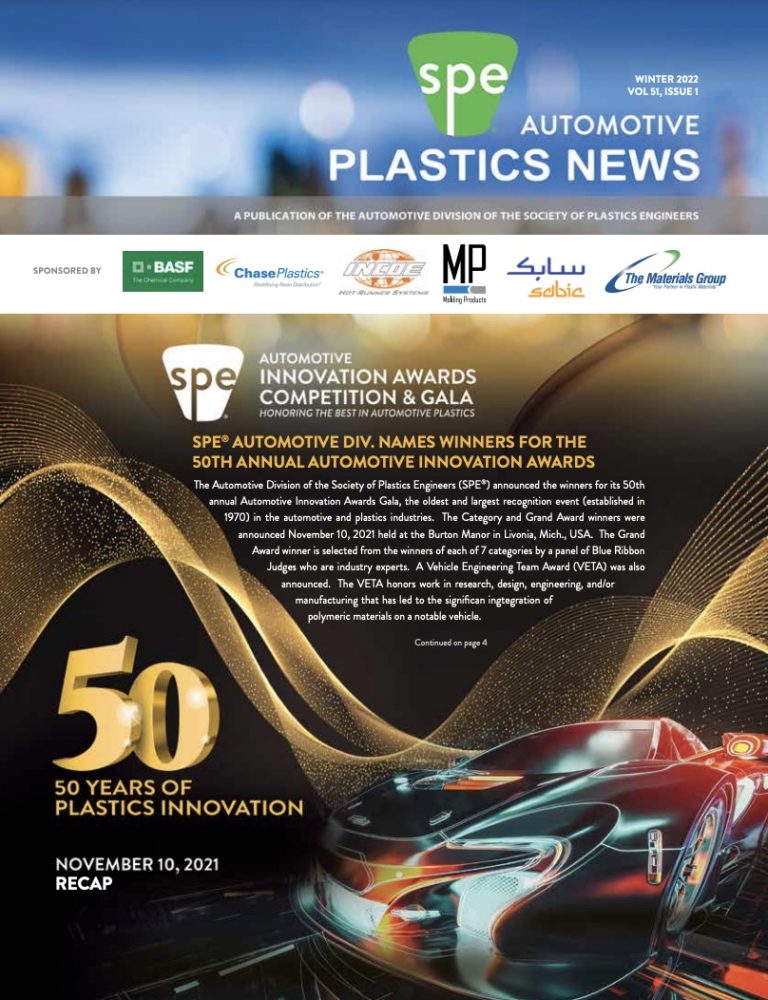 SPE Automotive Division Recognizing Technical in Plastics